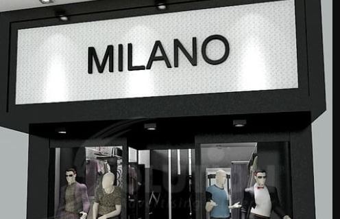 Bảng hiệu thời trang nam Milano