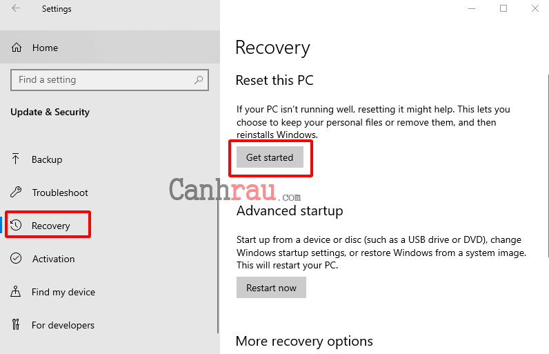 Cách reset máy tính trên Windows 10 hình 8