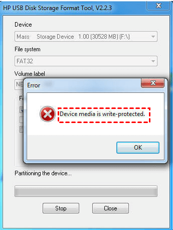 Device Media Write Protected