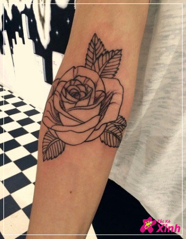 Tattoo hoa hồng đẹp ở tay