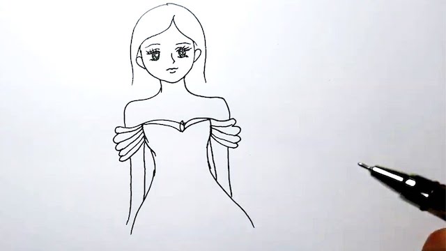 ve cong chua 1 - Hướng dẫn chi tiết cách vẽ công chúa đẹp dễ thương đơn giản từng bước